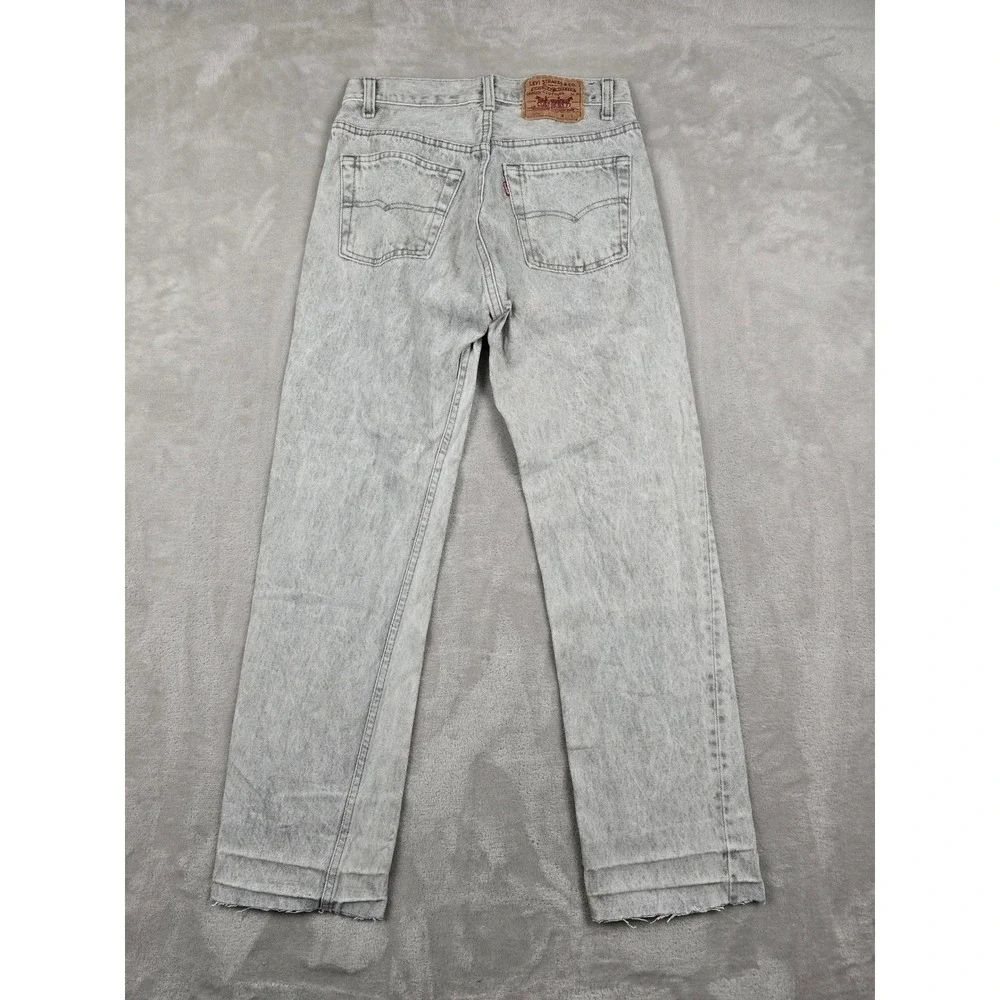 Vintage Levi's 501 Button Fly Jeans Mens 28x30 Fit 27x28 Gray USA Made 80s *Read